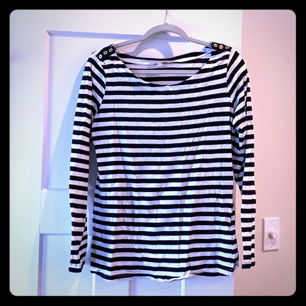 Banana Republic Striped Long Sleeve Top Large